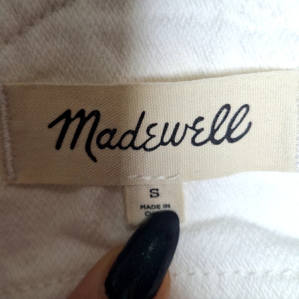 Madewell Straight-Leg Overalls Tile White Rigid Denim Small Retro Minimalist - Picture 3 of 8